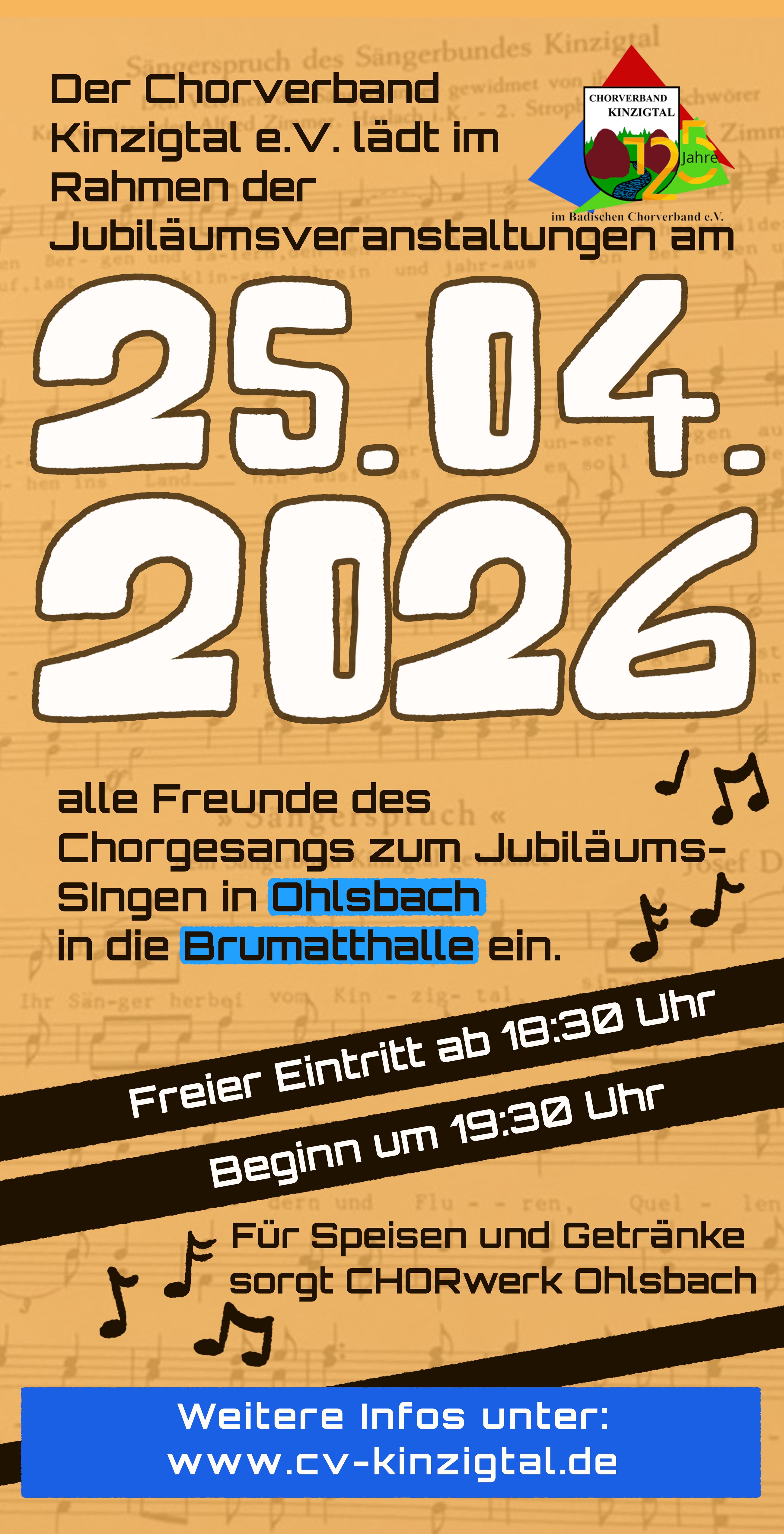 Flyer hinten Chorverband Kinzigtal � 125 Jahre